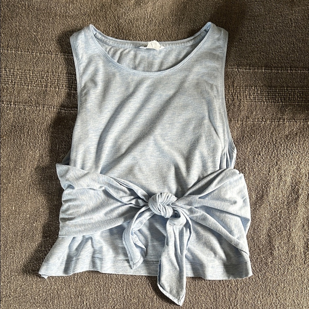 Club Monaco Front Tie Crop Tank | Baby Blue